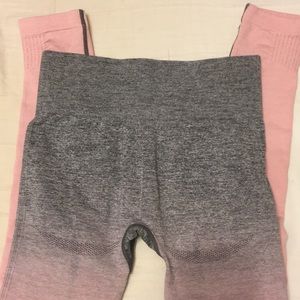 Pink and Grey Ombré Seamless Leggings
